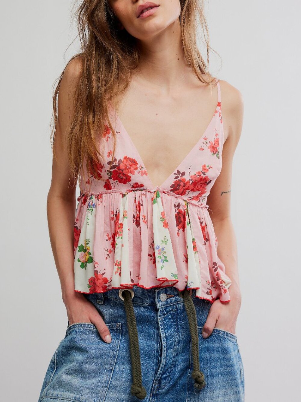 🌙FREE PEOPLE Tillie Top/Pink Combo🌙
